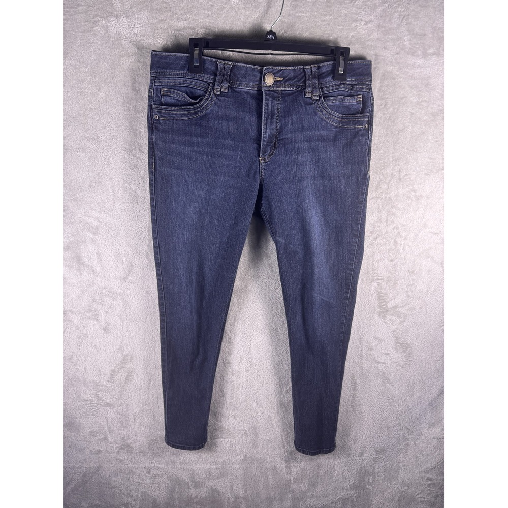 Democracy Jeans Womens 12 Blue Ab Technology Mid Rise Skinny Stretch Denim Pants